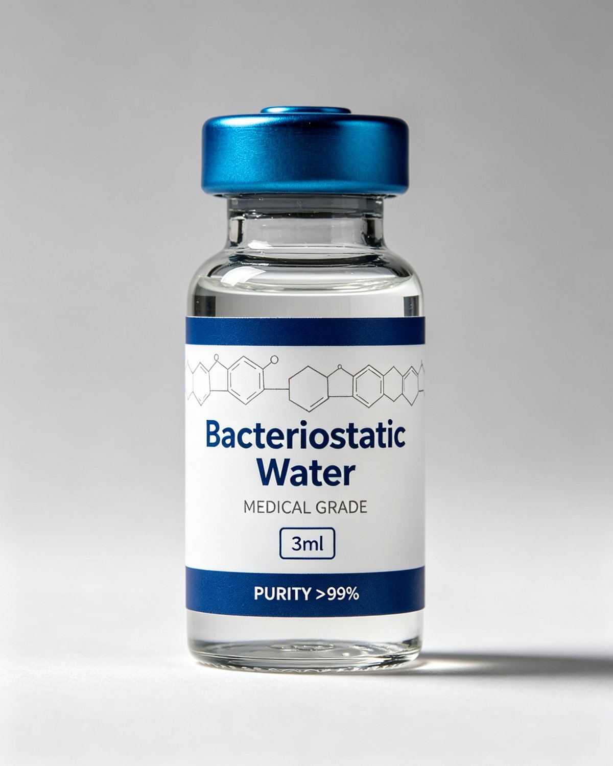Bacteriostatic Water (3ml & 10ml) —product label, purity above 99%, research use only