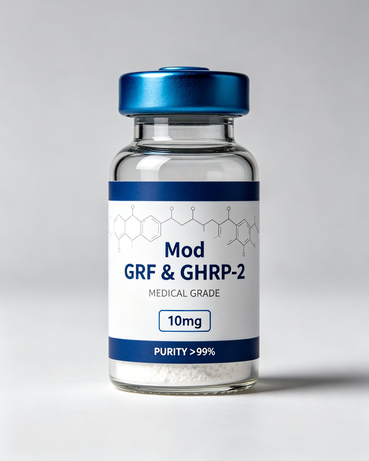 Mod GRF (1-29) & GHRP-2 Blend (10mg) —product label, purity above 99%, research use only