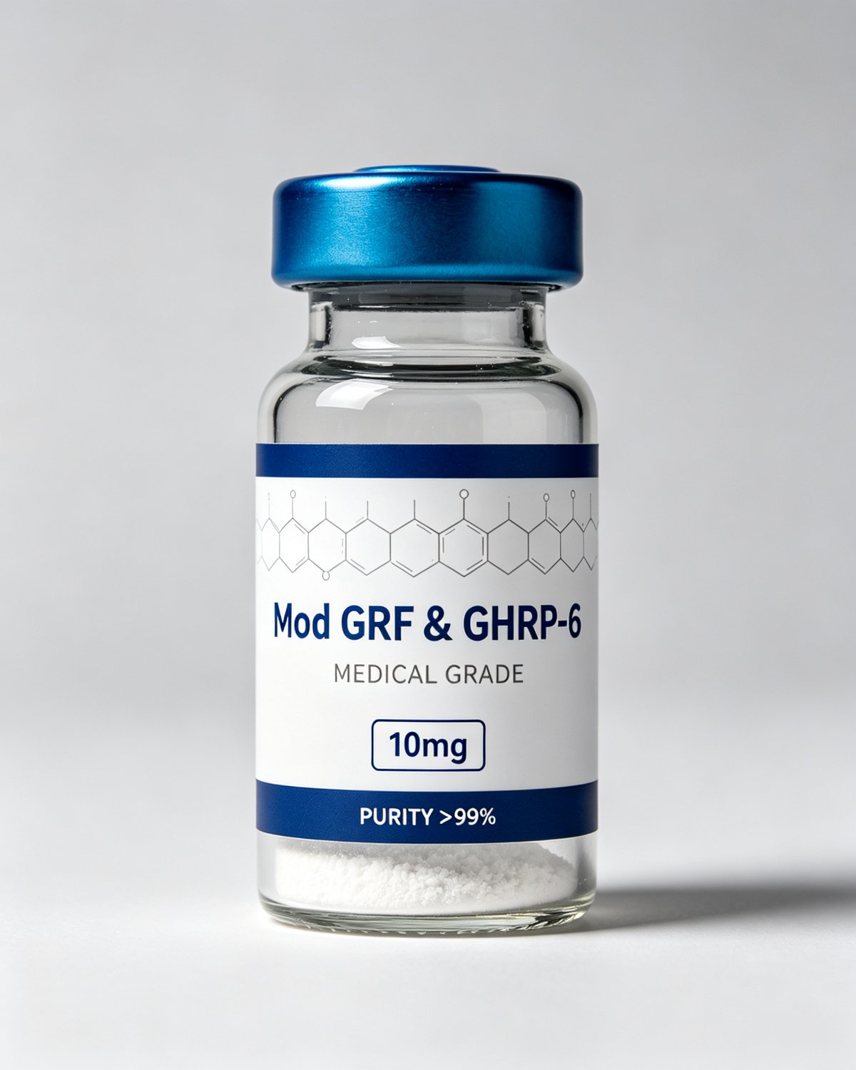 Mod GRF (1-29) & GHRP-6 Blend (10mg) —product label, purity above 99%, research use only